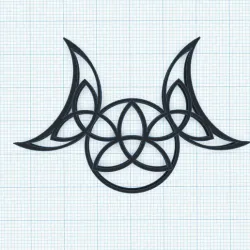 Triple Goddess Knot Neopaganism symbol, Holy Trinity, phase of the Moon, stages, life cycle, wall decor, talisman, amulet