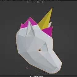 Unicorn mask low poly