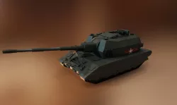 2S35 Koalitsiya-SV Low-poly  3D model