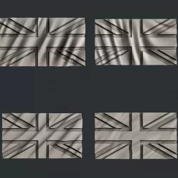 3d STL models for CNC set flag UK 3D model