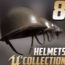 8 Helmets Collection UE4 and Unity Low-poly  3D model