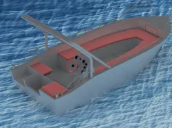 Aluminium boat 3D model
