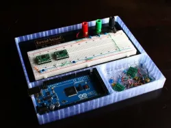 Arduino Mega, Breadboard, and Tray