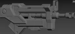 Bastion gun ready to bake and texture  Low-poly  3D model