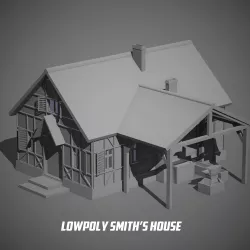 Blacksmith house Low-poly  3D model