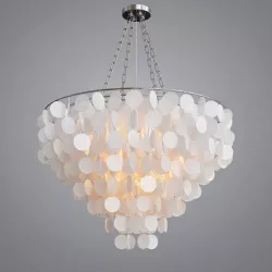 Capiz Round Pendant - White 3D model