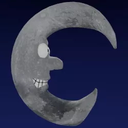 Cartoon Style Moon 3D model