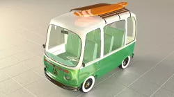 Cartoon VW Van - Summer style 3D model