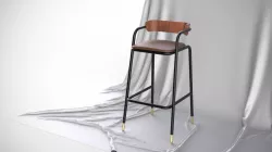 Designer Bar Stool Mid Century Modern Scandinavian Design 3D model