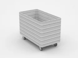 Flatter Industrial Container On Wheels 3D model