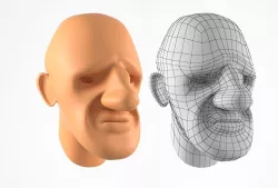 Head for Cartoon Character Low-poly  3D model