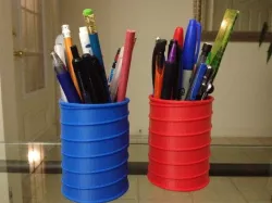 Helical Ribbed Pencil Container