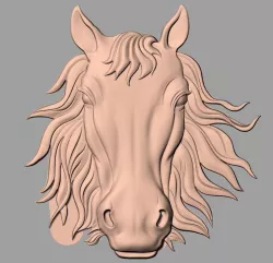 Horse 3D relief model STL format file for CNC carving E658 3D model