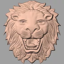 Lion head 3D relief model STL format file for CNC carving E672 3D model