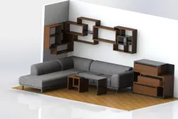 minimal designed book shelf, commode, coffee table