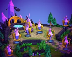 Moba map Huge pack of assets and the map Low-poly  3D model