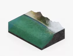 Ocean Floor Visualization Low-poly  3D model