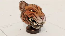 Oni Tiger Decorative Noh Mask 3D model