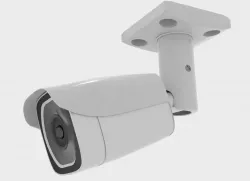 Photorealistic white outdoor security camera  Low-poly  3D model