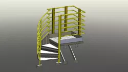 Plataforma com Escada Helicoidal