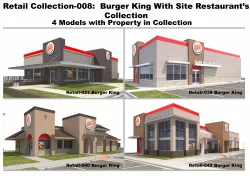Retail Collection-008 Burger King With Site Collection 3D model