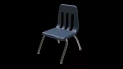 School Classroom Student Chair 2 Low-poly  3D model