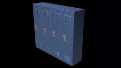 School Locker Set Low-poly  3D model