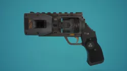 Sci-Fi Plasma Revolver FPS Low-poly  3D model