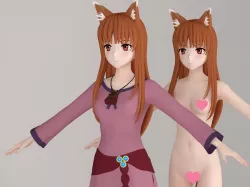 T pose nonrigged model of Horo anime girl 3D model
