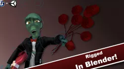 Toony Romantic Zombie GAME-READY I Rigged in blender Low-poly  3D model