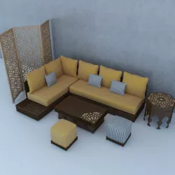 Traditional Moroccan Lounge Complet 3D model