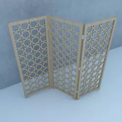 Traditional Moroccan Wood Screen 3D model
