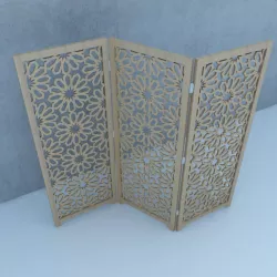 Traditional Moroccan Wood Screen 3D model