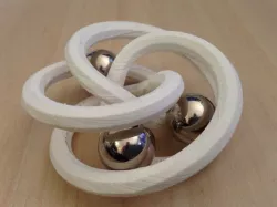 3 turn single torus - flexible kinetic art / penholder