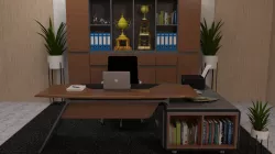 3D Compact Office Boss Table 7
