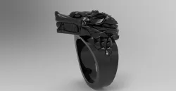 3D Printed GOT House Stark Ring