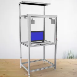 aluminium 40x40 table , rotary and sliding door for computer table