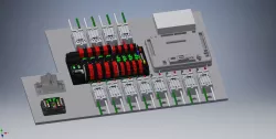 Team 1481 - Rectangular board assembly with battery in the cornder