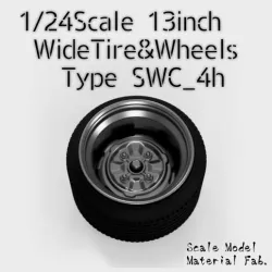 1/24SCALE 13INCH WIDETIRE&WHEELS "SWC 4H"