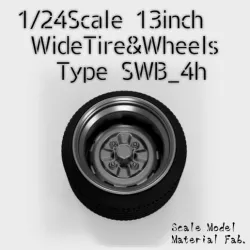 1/24SCALE 13INCH WIDETIRE&WHEELS "TYPE SWB_4h"