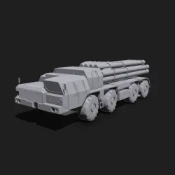 BM-30 Smerch Rocket Launcher Camouflage scale model | 3d print model.