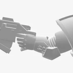 chainsaw blade and pistol for attacking space battle soldiers - hammering war forty k