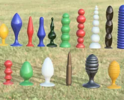 Dildo Plug Anal Sex Toy Collection 16 Models 7.62 Bullet