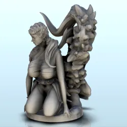 Double winged fairy kneeling with cape (censored version) (3) - miniatures erotica woman figure