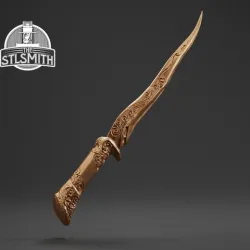 Ebony Dagger Skyrim Life Size Prop STL