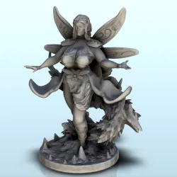 Four winged fairy running with flower dress (censored version) (1) - miniatures erotica woman figure