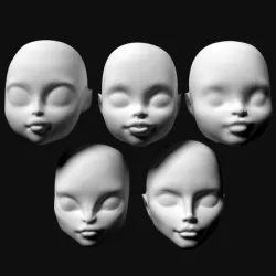 Heads for OOAK doll customizing - compatible with monster high dolls