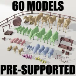 Livestock Farm Animals Diorama Pack