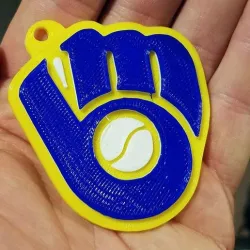 Milwaukee Brewers M&B Mitt Logo Keychain