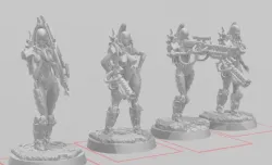 Nakecron Snipers  - Poxy One Page - Rules 28mm Scale - STL files for 3D Printing Models 1-5